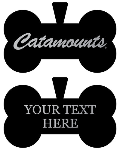 Vermont Catamounts Personalized Matte Black Bone Dog Tag – Engraved Officially Licensed Collegiate Pet ID 