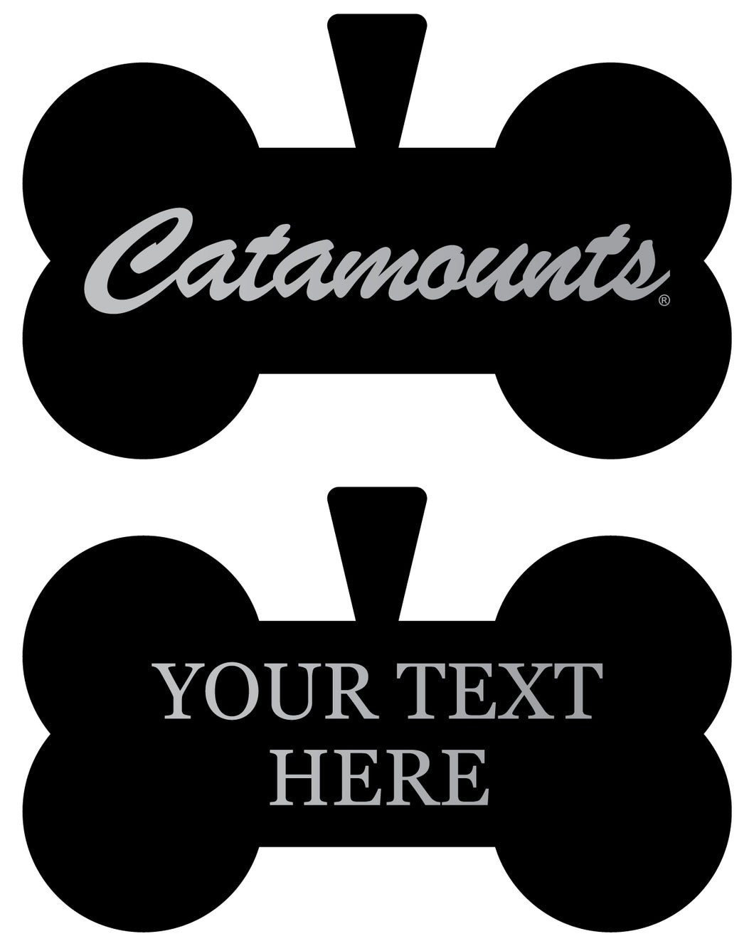 Vermont Catamounts Personalized Matte Black Bone Dog Tag – Engraved Officially Licensed Collegiate Pet ID 