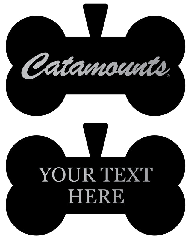 Vermont Catamounts Personalized Matte Black Bone Dog Tag – Engraved Officially Licensed Collegiate Pet ID 