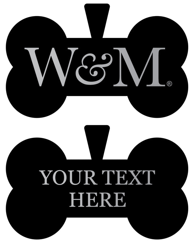 William and Mary Personalized Matte Black Bone Dog Tag – Engraved Officially Licensed Collegiate Pet ID 