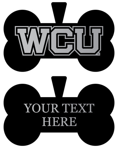 Western Carolina University Personalized Matte Black Bone Dog Tag – Engraved Officially Licensed Collegiate Pet ID 