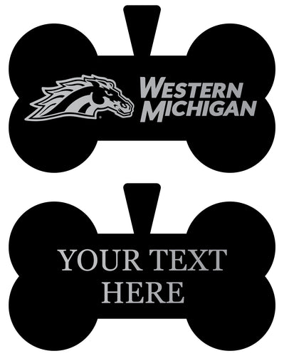 Western Michigan University Personalized Matte Black Bone Dog Tag – Engraved Officially Licensed Collegiate Pet ID 