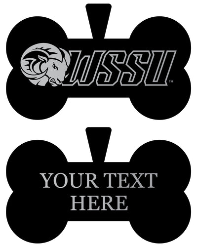 Winston-Salem State Personalized Matte Black Bone Dog Tag – Engraved Officially Licensed Collegiate Pet ID 