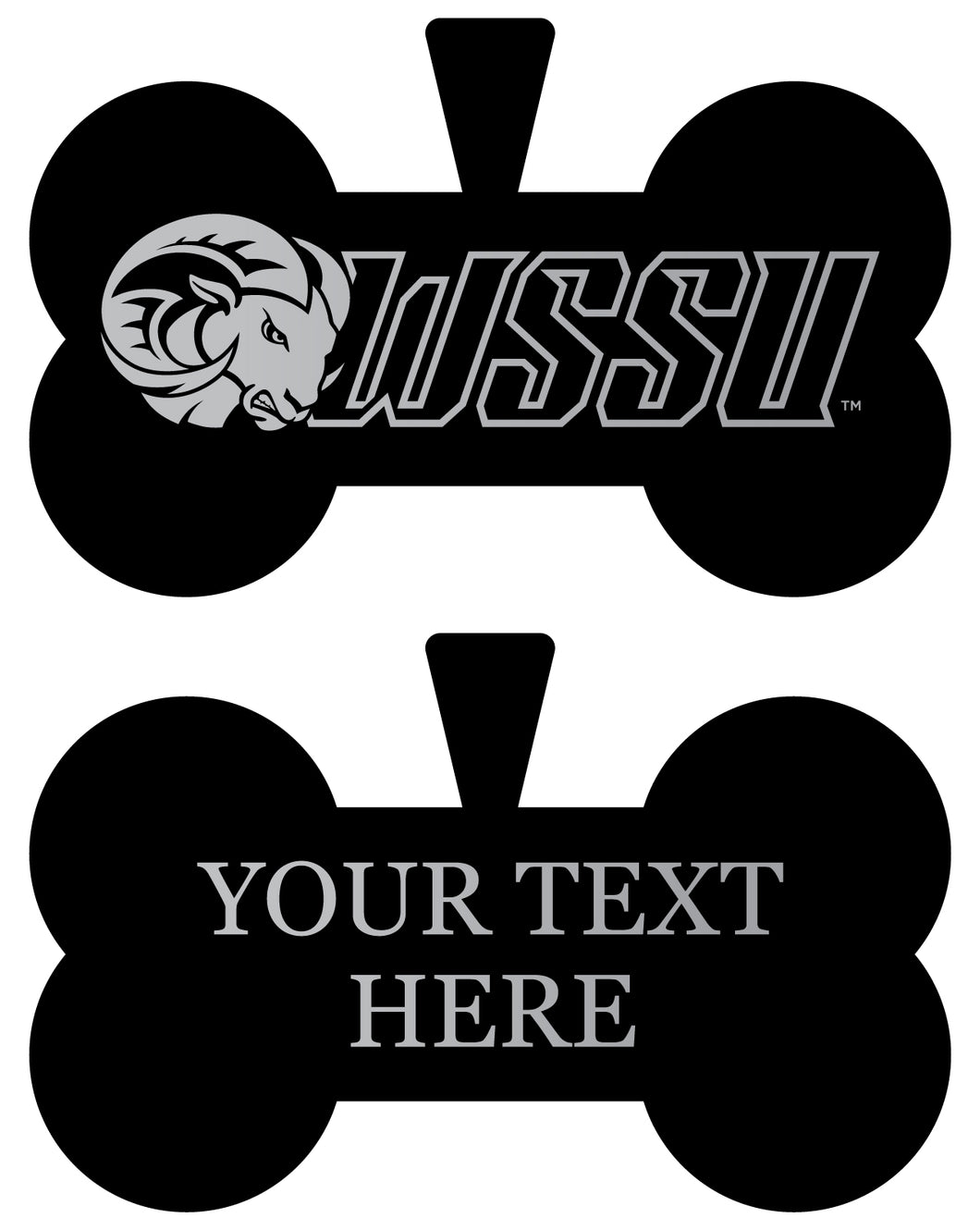 Winston-Salem State Personalized Matte Black Bone Dog Tag – Engraved Officially Licensed Collegiate Pet ID 