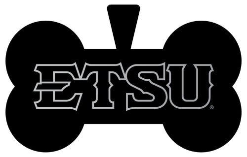 East Tennessee State University Dog Tag Matte Black Bone-shaped Engraved Officially Licensed 