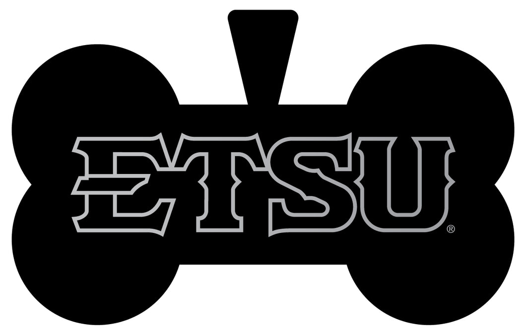 East Tennessee State University Dog Tag Matte Black Bone-shaped Engraved Officially Licensed 