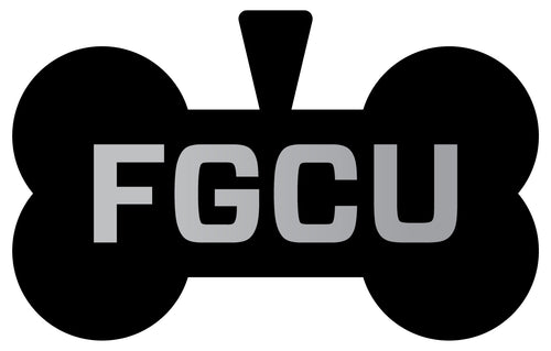 Florida Gulf Coast Eagles Dog Tag Matte Black Bone-shaped Engraved Officially Licensed 