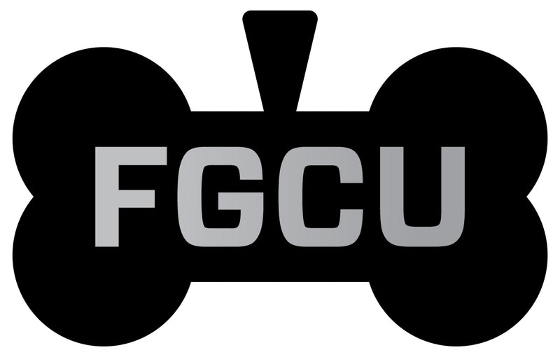 Florida Gulf Coast Eagles Dog Tag Matte Black Bone-shaped Engraved Officially Licensed 