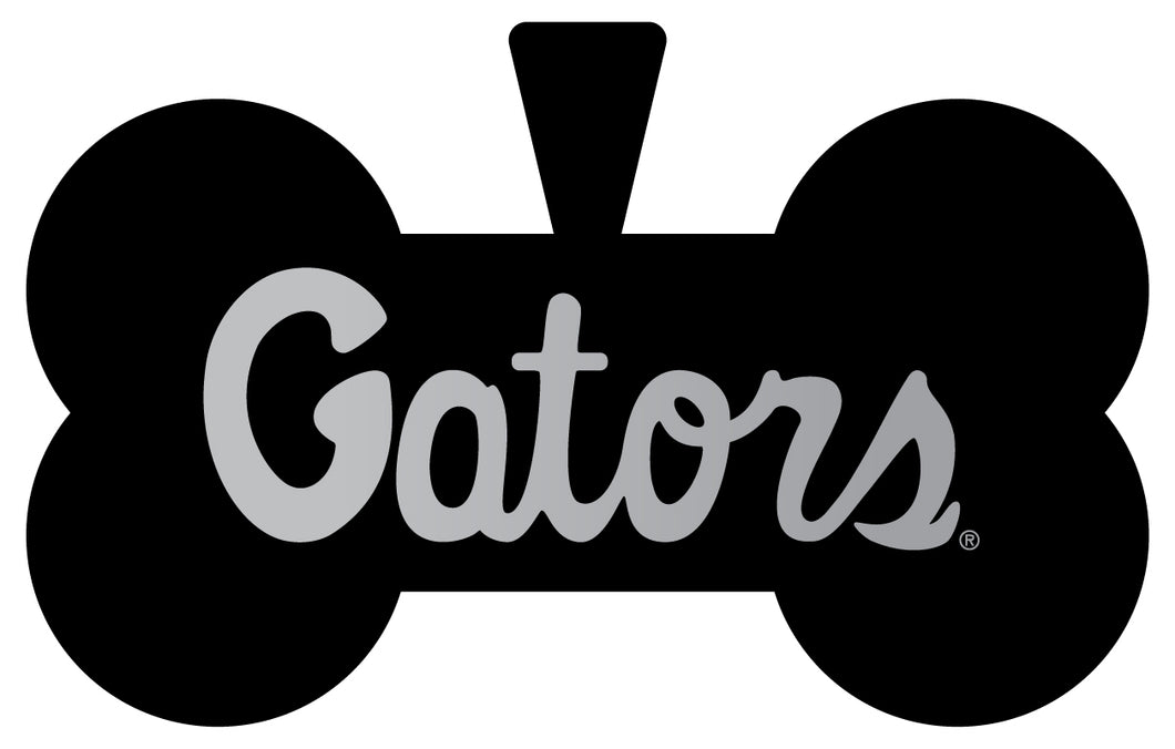 Florida Gators Dog Tag Matte Black Bone-shaped Engraved Officially Licensed 