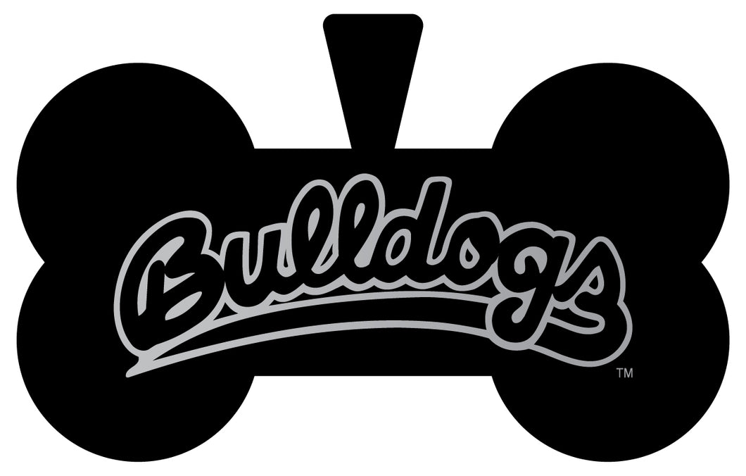 Fresno State Bulldogs Dog Tag Matte Black Bone-shaped Engraved Officially Licensed 