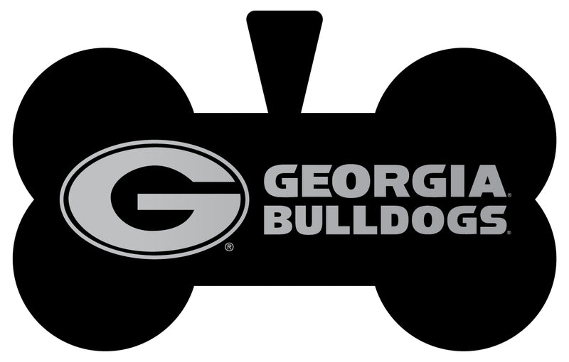 Georgia Bulldogs Dog Tag Matte Black Bone-shaped Engraved Officially Licensed 