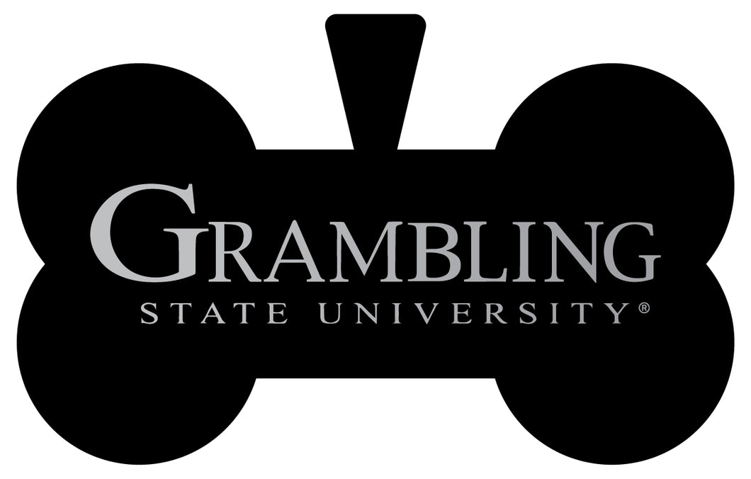 Grambling State Tigers Dog Tag Matte Black Bone-shaped Engraved Officially Licensed 