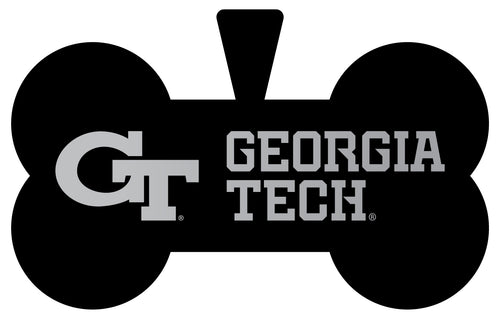 Georgia Tech Yellow Jackets Dog Tag Matte Black Bone-shaped Engraved Officially Licensed 
