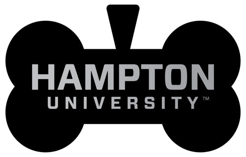 Hampton University Dog Tag Matte Black Bone-shaped Engraved Officially Licensed 