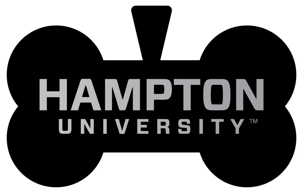 Hampton University Dog Tag Matte Black Bone-shaped Engraved Officially Licensed 
