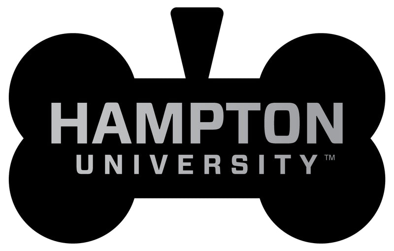 Hampton University Dog Tag Matte Black Bone-shaped Engraved Officially Licensed 