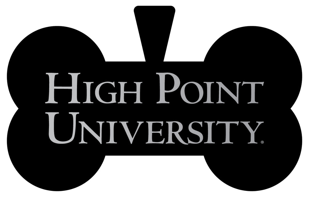 High Point University Dog Tag Matte Black Bone-shaped Engraved Officially Licensed 
