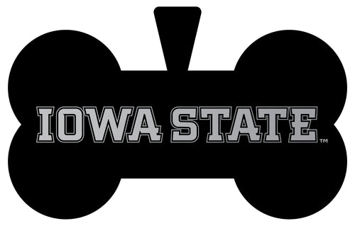 Iowa State Cyclones Dog Tag Matte Black Bone-shaped Engraved Officially Licensed 