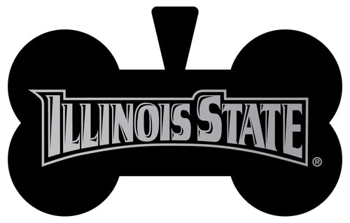 Illinois State Redbirds Dog Tag Matte Black Bone-shaped Engraved Officially Licensed 