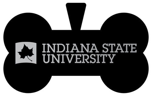Indiana State University Dog Tag Matte Black Bone-shaped Engraved Officially Licensed 