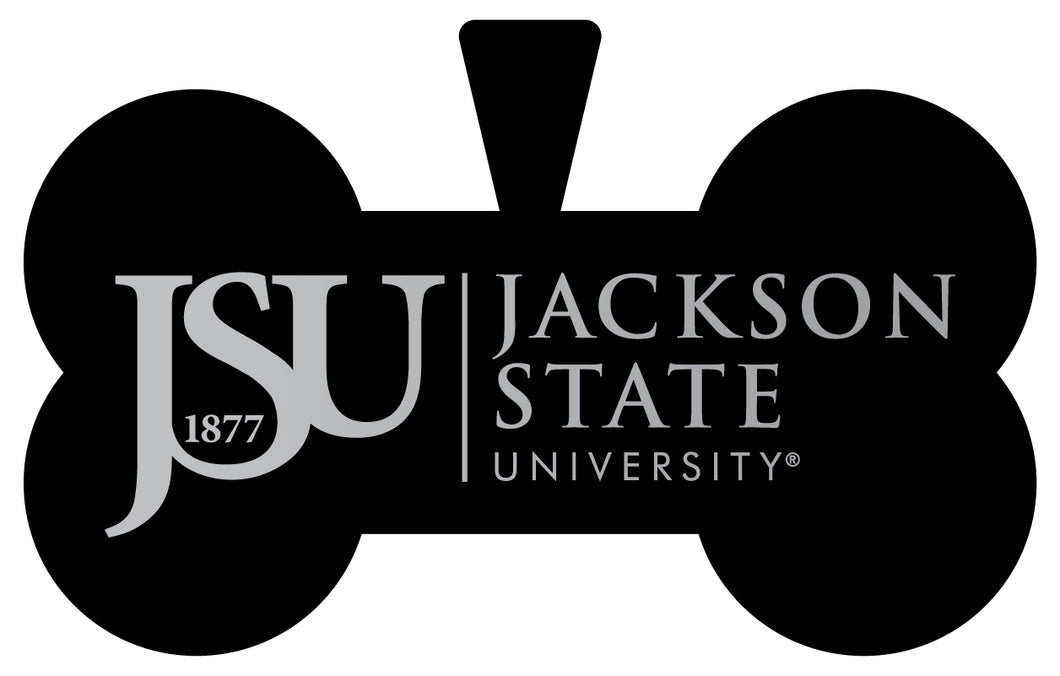 Jackson State University Dog Tag Matte Black Bone-shaped Engraved Officially Licensed 