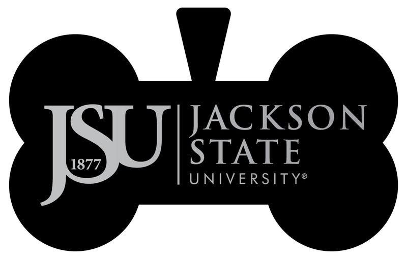 Jackson State University Dog Tag Matte Black Bone-shaped Engraved Officially Licensed 
