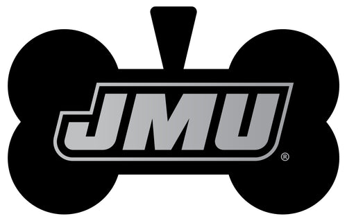 James Madison Dukes Dog Tag Matte Black Bone-shaped Engraved Officially Licensed 