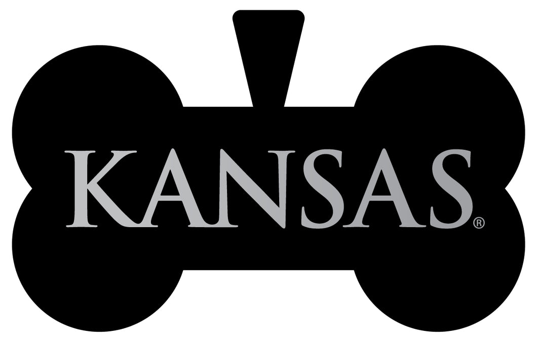 Kansas Jayhawks Dog Tag Matte Black Bone-shaped Engraved Officially Licensed 