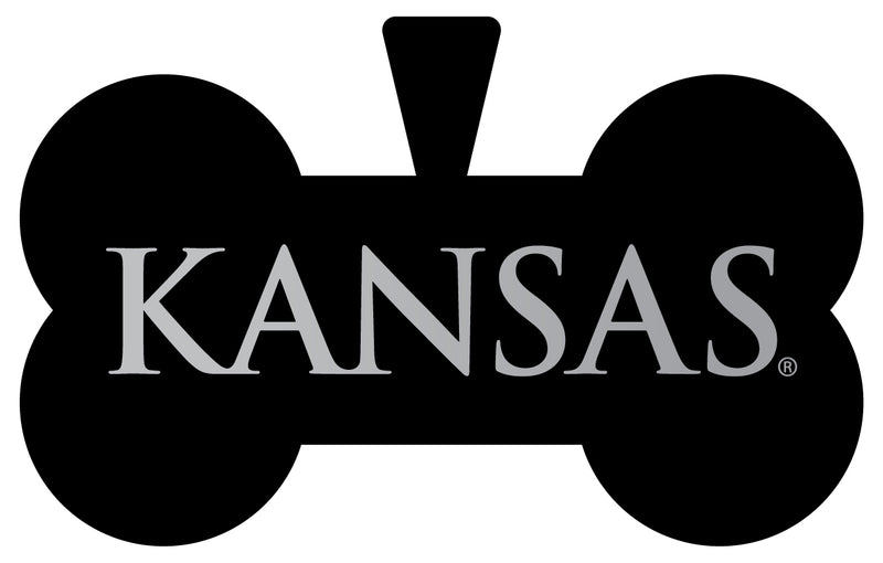 Kansas Jayhawks Dog Tag Matte Black Bone-shaped Engraved Officially Licensed 