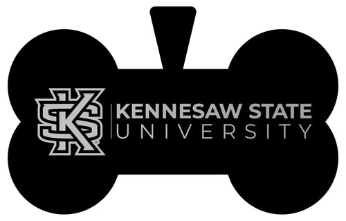 Kennesaw State University Dog Tag Matte Black Bone-shaped Engraved Officially Licensed 