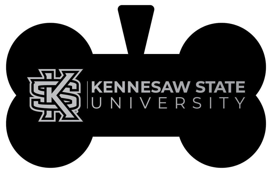 Kennesaw State University Dog Tag Matte Black Bone-shaped Engraved Officially Licensed 
