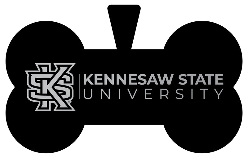 Kennesaw State University Dog Tag Matte Black Bone-shaped Engraved Officially Licensed 