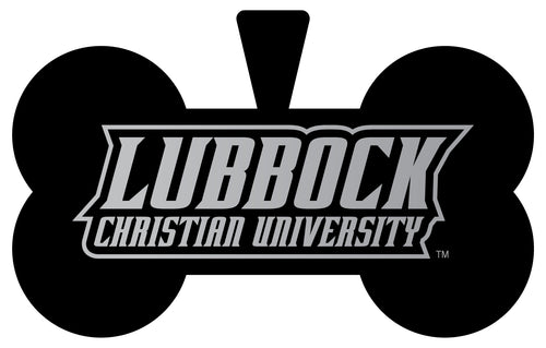 Lubbock Christian University Chaparral Dog Tag Matte Black Bone-shaped Engraved Officially Licensed 