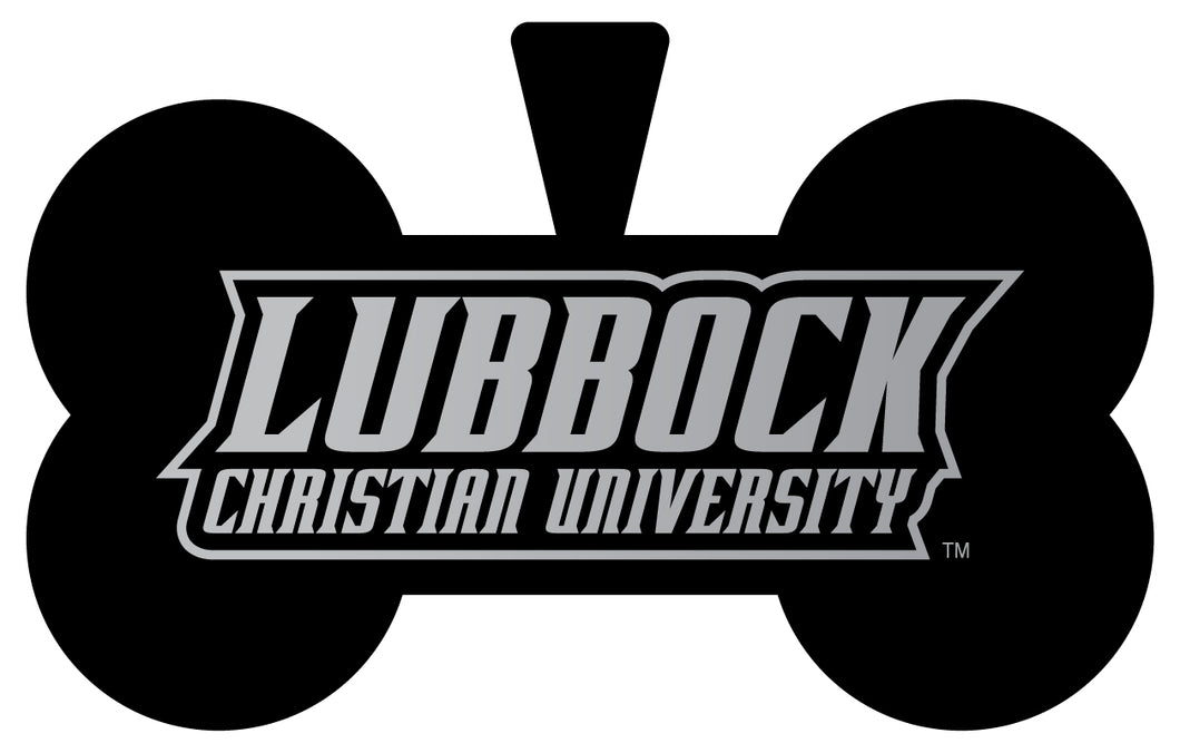 Lubbock Christian University Chaparral Dog Tag Matte Black Bone-shaped Engraved Officially Licensed 