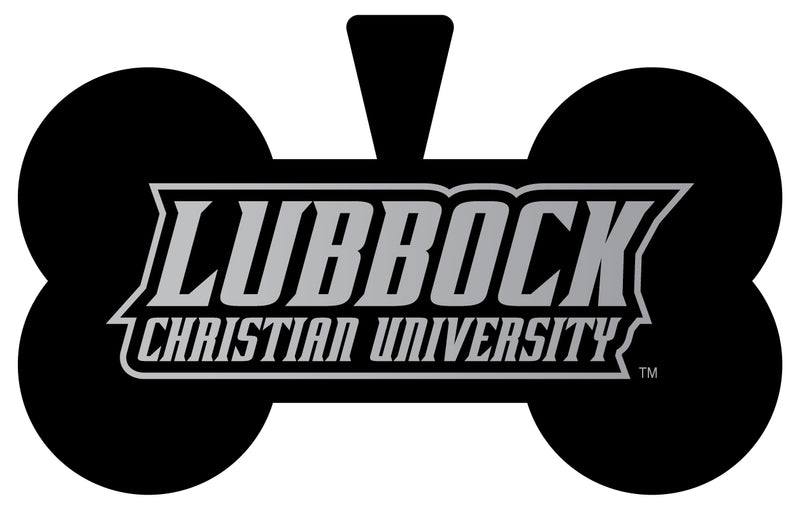 Lubbock Christian University Chaparral Dog Tag Matte Black Bone-shaped Engraved Officially Licensed 