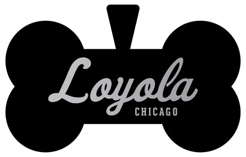 Loyola University Ramblers Dog Tag Matte Black Bone-shaped Engraved Officially Licensed 