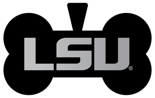 LSU Tigers Dog Tag Matte Black Bone-shaped Engraved Officially Licensed 