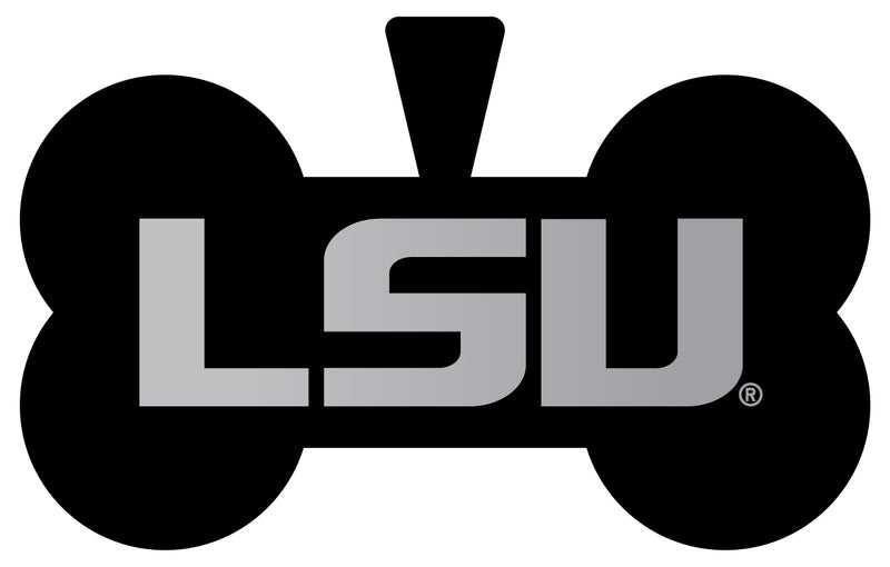 LSU Tigers Dog Tag Matte Black Bone-shaped Engraved Officially Licensed 