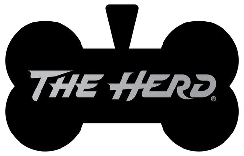 Marshall Thundering Herd Dog Tag Matte Black Bone-shaped Engraved Officially Licensed 