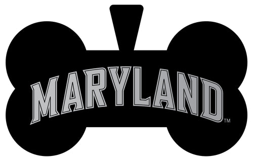 Maryland Terrapins Dog Tag Matte Black Bone-shaped Engraved Officially Licensed 