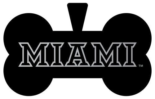 Miami University of Ohio Dog Tag Matte Black Bone-shaped Engraved Officially Licensed 