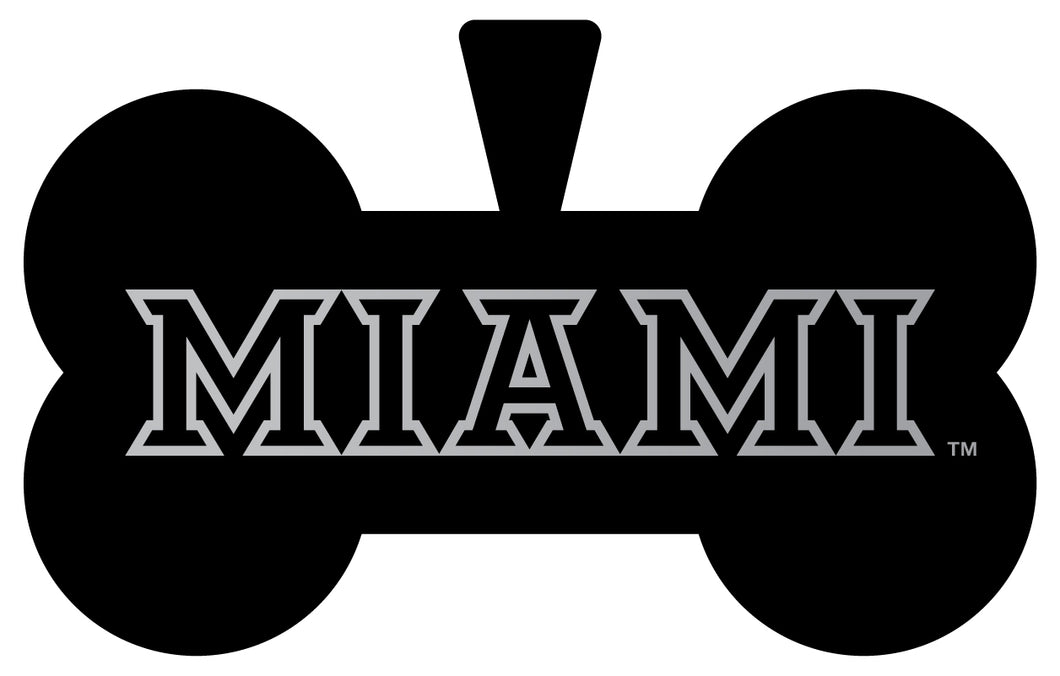 Miami University of Ohio Dog Tag Matte Black Bone-shaped Engraved Officially Licensed 