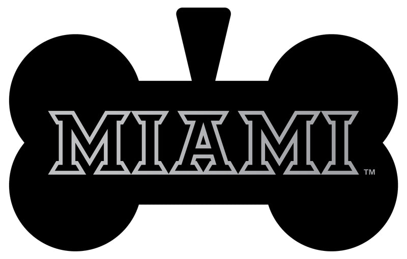 Miami University of Ohio Dog Tag Matte Black Bone-shaped Engraved Officially Licensed 