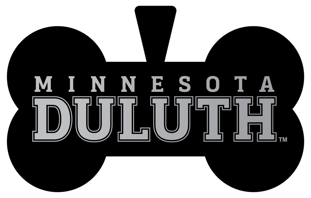 Minnesota Duluth Bulldogs Dog Tag Matte Black Bone-shaped Engraved Officially Licensed 