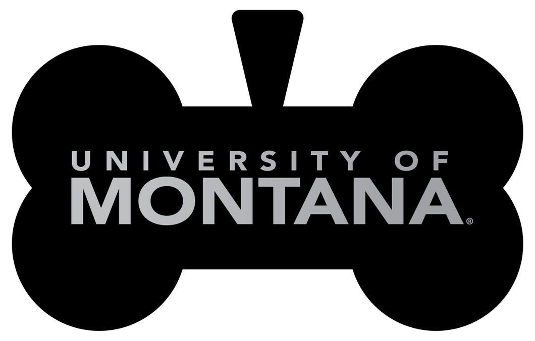 Montana University Dog Tag Matte Black Bone-shaped Engraved Officially Licensed 