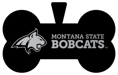 Montana State Bobcats Dog Tag Matte Black Bone-shaped Engraved Officially Licensed 