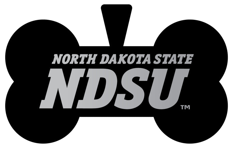 North Dakota State Bison Dog Tag Matte Black Bone-shaped Engraved Officially Licensed 