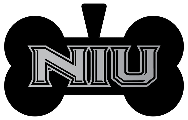Northern Illinois Huskies Dog Tag Matte Black Bone-shaped Engraved Officially Licensed 