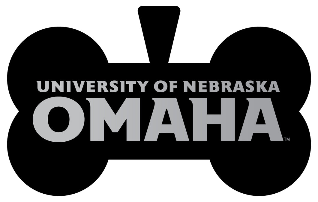 Nebraska at Omaha Dog Tag Matte Black Bone-shaped Engraved Officially Licensed 