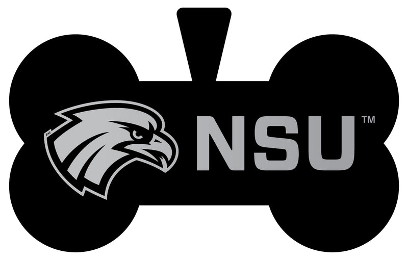 Northeastern State University Riverhawks Dog Tag Matte Black Bone-shaped Engraved Officially Licensed 